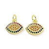 Brass Micro Pave Colorful Cubic Zirconia Charms KK-E068-VF081-2