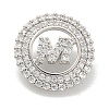 Rack Plating Brass Micro Pave Clear Cubic Zirconia Buttons KK-K293-12A-P-1