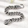 304 Stainless Steel Cuban Link Chains Bracelets for Unisex BJEW-A092-03P-2