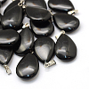 Teardrop Natural Obsidian Pendants G-Q368-28-1