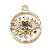 Brass Micro Pave Clear Cubic Zirconia Pendants KK-M275-35G-1