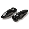 Natural Obsidian Craved Sword Model Ornament DJEW-C019-02J-2
