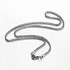 Non-Tarnish 201 Stainless Steel Mesh Chain Necklaces NJEW-G256-01P-1