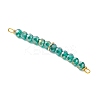 8Pcs 8 Colors Glass Faceted Rondelle Beaded Connector Charms PALLOY-JF04761-6