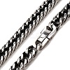 304 Stainless Steel Cuban Link Chain Necklace NJEW-P288-01B-AS-1-2