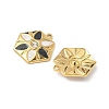 304 Stainless Steel Enamel Rhinestone Flower Pendants STAS-U057-04G-01A-2