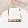 304 Stainless Steel Rhinestone Pendant Necklaces for Women NJEW-B150-01G-01-3