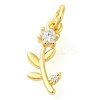 Flower of Life Rack Plating Brass Micro Pave Cubic Zirconia Pendants Charms KK-S396-18-1