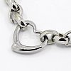 Tarnish Resistant Fashionable 304 Stainless Steel Heart Link Bracelets LS-BJEW-G423-10-2
