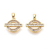 Brass Micro Pave Cubic Zirconia Pendants KK-N272-08G-1
