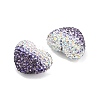 Gradient Color Heart Shaped Polymer Clay Rhinestone Beads CLAY-NH0002-03G-2