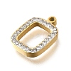 304 Stainless Steel Square Pendants STAS-Q348-13B-G-2