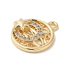 Brass Micro Pave Cubic Zirconia Charms KK-D071-02G-2