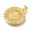 Rack Plating Brass with Cubic Zirconia Pendants KK-Z086-33G-13-2
