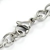 Tarnish Resistant Fashionable 304 Stainless Steel Side Twisted Chain Bracelets LS-STAS-A028-B073P-2
