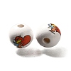 Valentine's Day Element Printed Wood Beads WOOD-R002-01-10-2