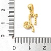 925 Sterling Silver Micro Pave Clear Cubic Zirconia Pendants STER-Z012-06G-03-3
