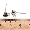 304 Stainless Steel Micro Pave Cubic Zirconia Stud Earring Findings STAS-H240-56P-11-3