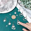 Unicraftale 12 Pairs 4 Style Glass Blank Dome Dangle Earrings EJEW-UN0002-21-2