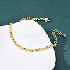 Brass Curb Chain Bracelets for Women BJEW-C140-15G-3
