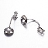 304 Stainless Steel Stud Earring Settings X-STAS-N0006-01P-1