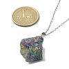 Natural Quartz Crystal Nugget Pendant Necklace with 304 Stainless Steel Chains NJEW-JN04385-02-4