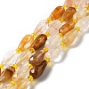 Natural Yellow Hematoid Quartz/Golden Healer Quartz Beads Strands G-B028-A08-1