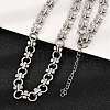 304 Stainless Steel Ring Link Chain Necklaces NJEW-H072-02A-P-2