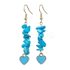 Natural & Synthetic Mixed Gemstone Chips Dangle Earrings EJEW-JE05645-4