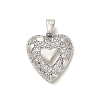 Rack Plating Brass Micro Pave Clear Cubic Zirconia Pendants KK-M276-05P-1
