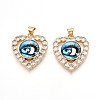 Brass Micro Pave Clear Cubic Zirconia Pendants for Women KK-T070-93A-04-1