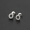 Brass Micro Pave Clear Cubic Zirconia Stud Earrings FS-WGC2F12-15-1