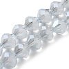 Electroplate Transparent Glass Beads Strands X-EGLA-I019-PL03-1