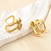 Brass Micro Pave Clear Cubic Zirconia Cuff Earrings EJEW-K309-02G-3
