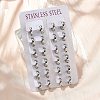 304 Stainless Steel Polishing effect Hoop Earrings EJEW-M001-29C-P-2