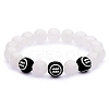 Natural White Jade Round Beaded Stretch Bracelet BJEW-SW00077-12-1