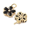 Brass Micro Pave Cubic Zirconia Charms KK-C051-01G-01-2