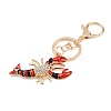 Lobster Alloy Rhinestone Pendant Decoration Keychains KEYC-B019-04-2