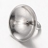 304 Stainless Steel Cup Pearl Peg Bails Pin Pendants STAS-L143-01-3