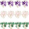 6Pcs 3 Styles Chakra Natural Gmestone Copper Wire Big Pendants FIND-FH0004-66-1