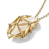 Ion Plating(IP) 304 Stainless Steel Braided Macrame Pouch Empty Stone Holder Necklace Making NJEW-JN04567-01-1