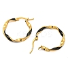 202 Stainless Steel Enamel Twist Hoop Earring EJEW-H003-34G-2