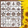 20Pcs Flower and Leaf PET Painting Stencils LS-DIY-D001-03-1