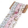 6 Yards 3 Colors Polyester Flower Printed Ribbon OCOR-A008-03B-1