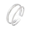 304 Stainless Steel Open Cuff Rings for Women RJEW-A056-01P-2