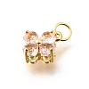 Brass Micro Pave Cubic Zirconia Pendants KK-V008-11G-06-3