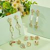 20Pcs 10 Styles Rack Plating Golden Alloy with Rhinestone and ABS Pearl Stud Earring Findings EJEW-UN0002-38-5