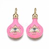 Brass Enamel Pendants ZIRC-N039-206B-1