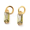 Brass Micro Pave Cubic Zirconia Charms X-ZIRC-F111-03G-09-2