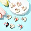 10 Bags Spray Painted Alloy Enamel Magnetic Split Pendants ENAM-FS0003-01-8